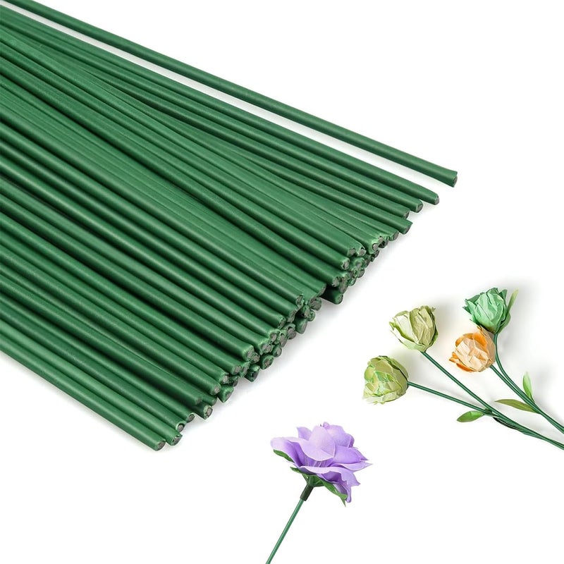 Umpiyte Floral Stem Wire 100 Pcs Florist Wire Stems 14 Gauge Flower Stems Crafts Wire for DIY Flower Artificial Arrangements Wreath Making Supplies 16 Inch - Image 1